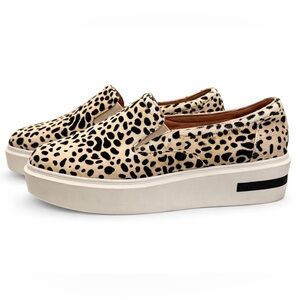 Kai Calf Hair Leopard Platform Slip-On Sneakers Paolo Size 8 Like New